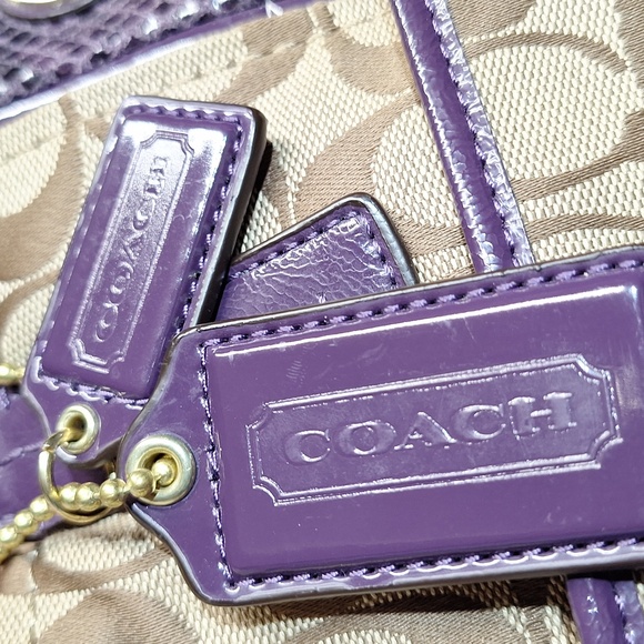 COACH purple and brown signature bag. - Picture 5 of 10